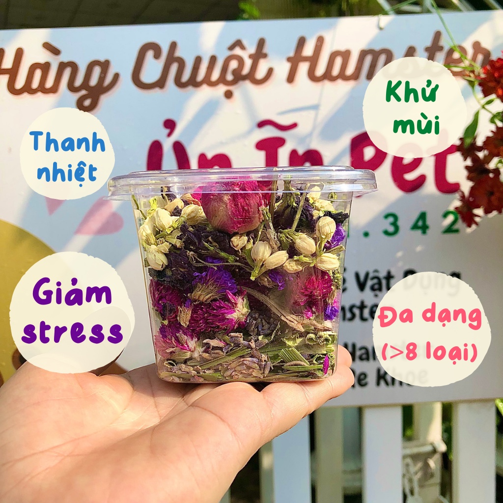 Đồ ăn cho hamster HỘP HOA KHÔ mix nhiều loại thanh nhiệt, giảm stress