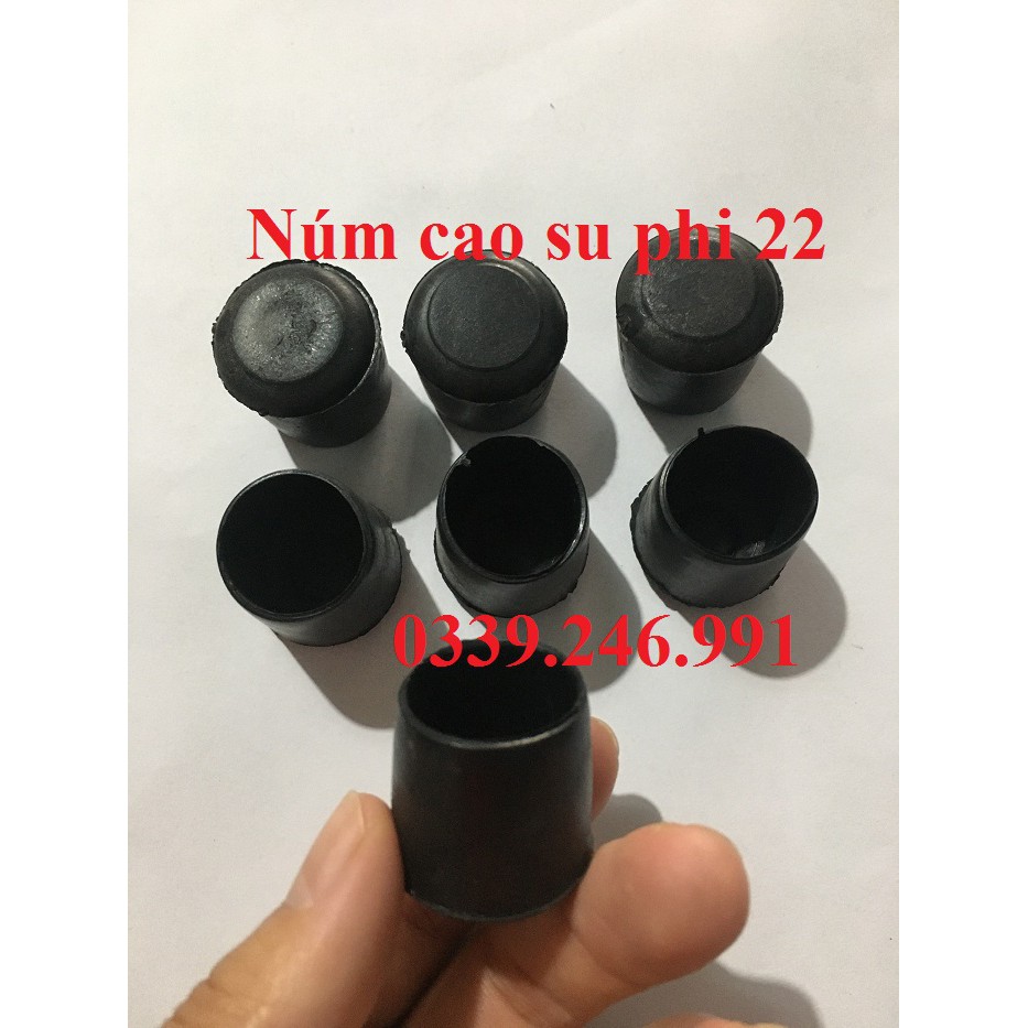 5 chiếc núm KT phi 22 bao ngoài, chân đế, chụp cao su bọc chân bàn ghế, ống  hộp