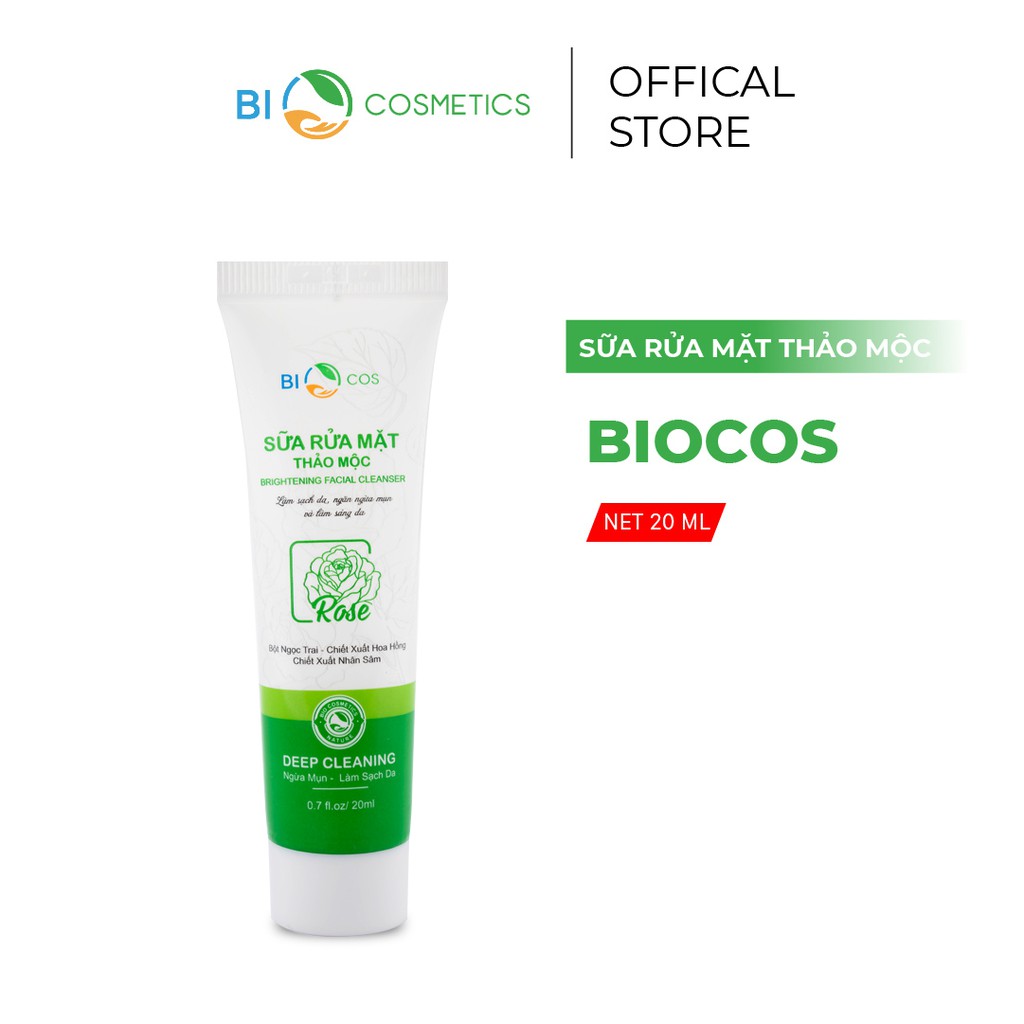 Sữa Rửa Mặt Cho Da Mụn Nhạy Cảm BIOCOS (size mini 20ml) - Sạch Sâu, Hết Dầu, Ngăn Mụn