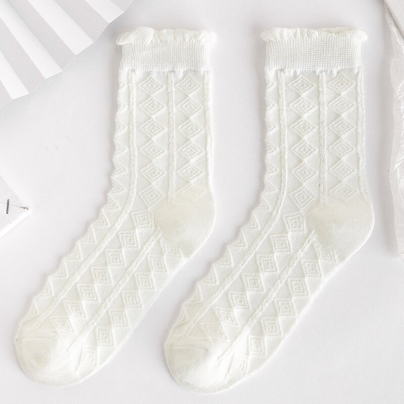 Đôi Vớ Ngắn Phối Ren Họa Tiết Hoạt Hình Phong Cách Lolita Dành Cho Nữ