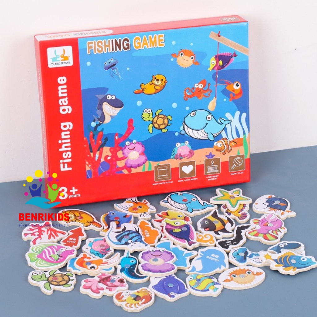 Bộ Đồ Chơi Cho Bé Tập Câu Cá Bằng Gỗ Benrikids Rèn Luyện Khả Năng Khéo Léo Và Tập Trung Cho Bé