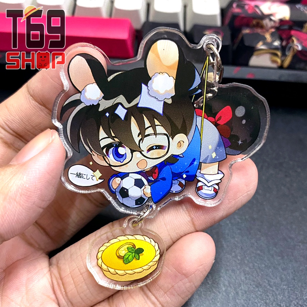 Móc khóa mica anime Detective Conan - Cute Animal ver (Loại cao cấp - Hình in ép giữa 2 mặt mica)
