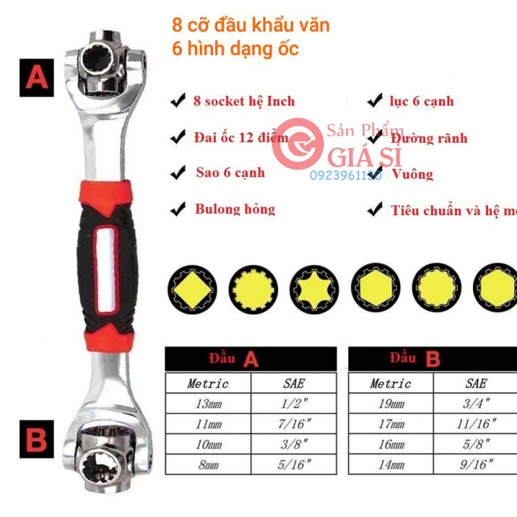 Cờ lê thông minh 8 đầu xoay 48 trong 1 ❤️freeship❤️