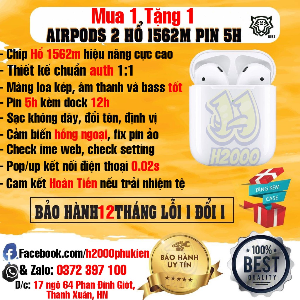 [Hổ Vằn 1562M Pin 5h] Tai nghe Louda 1562M không dây thế hệ thứ 2 - Đổi tên, định vị, cảm biến hồng ngoại | BigBuy360 - bigbuy360.vn
