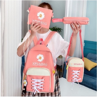 Ba lô nữ Amon,Set 4 món balo ví túi nữ đường may đẹp chống thấm nước mẫu A20