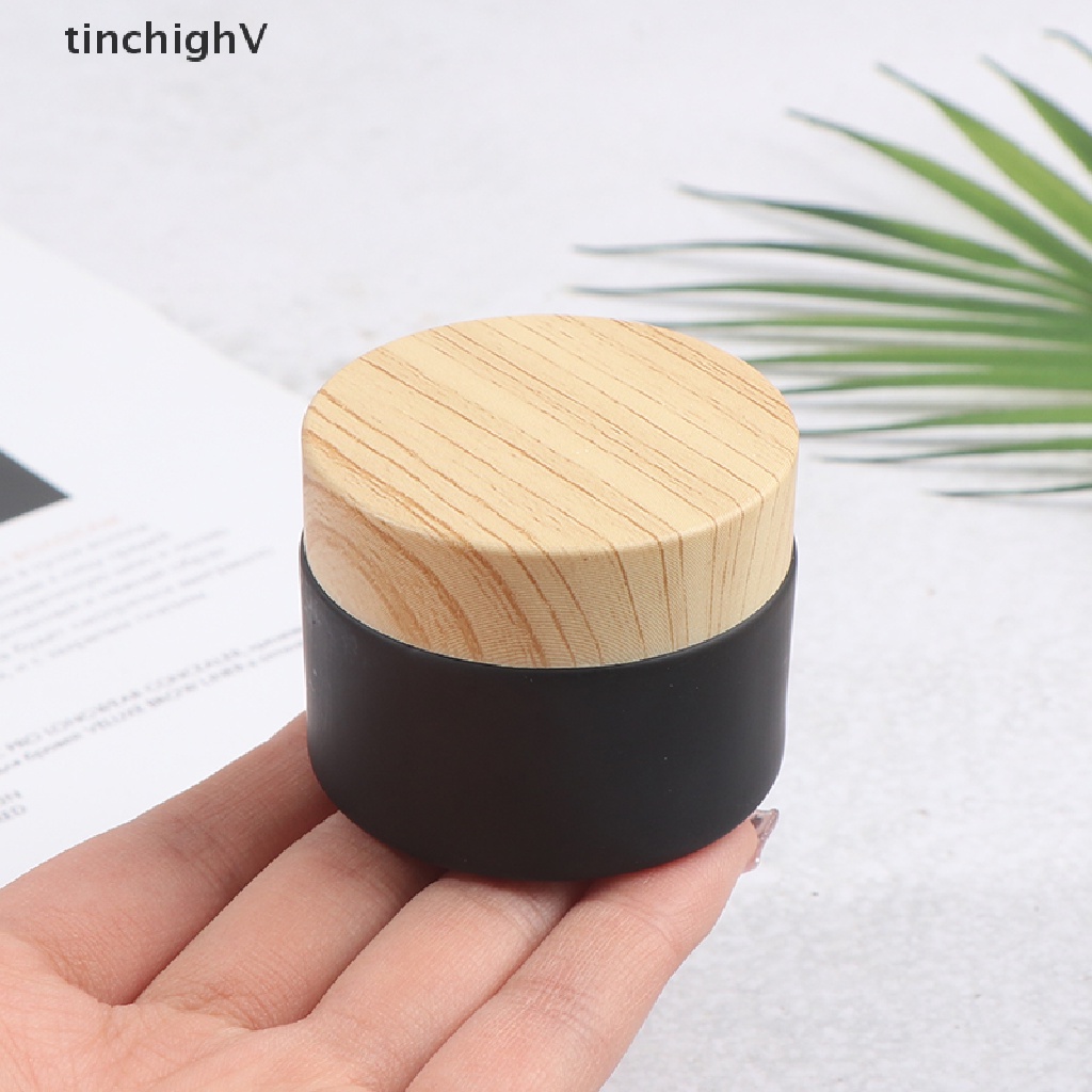 Hũ Thủy Tinh Rỗng Đựng Kem / Mỹ Phẩm Có Nắp Họa Tiết Vân Gỗ