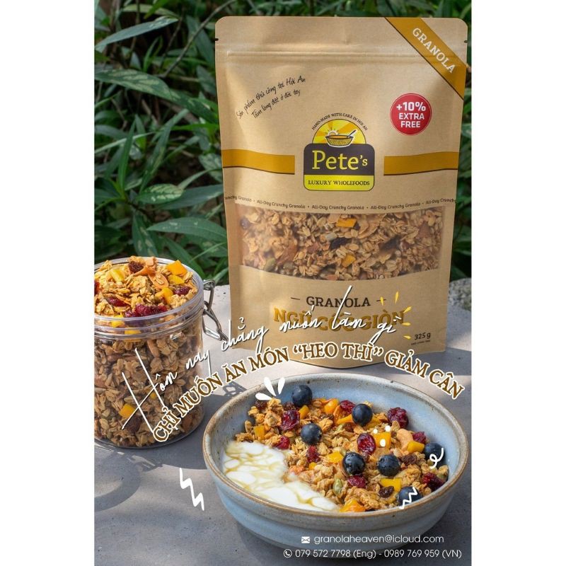 Ngũ cốc giòn GRANOLA PETE's pete 325gr (mua 10gói 325g tặng 1gói 100gr) - Granola Mom Beauty