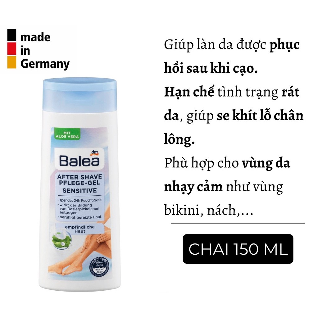Kem dưỡng sau wax sau cạo lông Balea nội địa Đức ức chế mọc lông