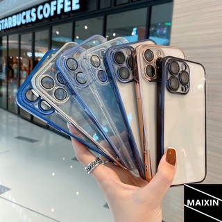 Ốp điện thoại mạ điện màu trong suốt bảo vệ camera cho IPHONE 11 12 PRO MAX X XR XS MAX 7 8 PLUS SE