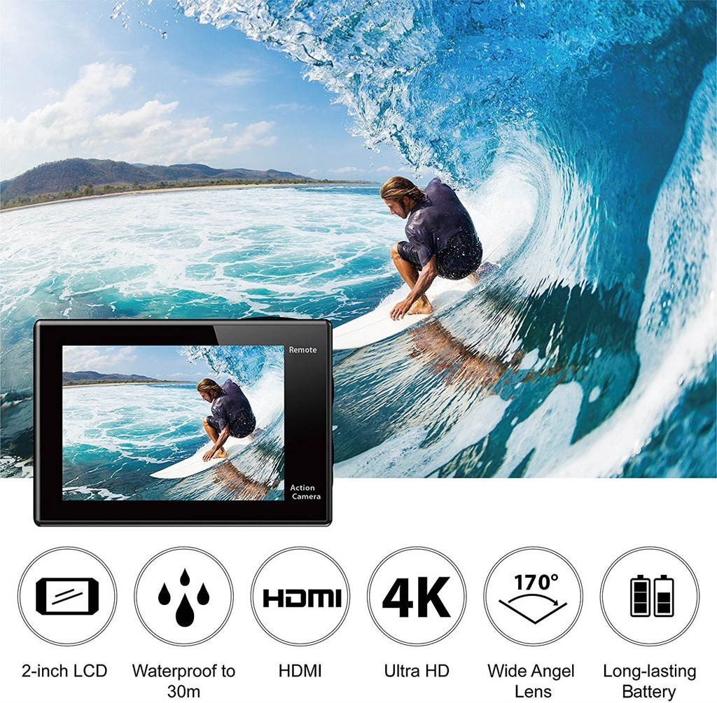 Camera Hành Trình Eken H9R 4K Ultra HD Wifi - Hàng nhập khẩu-Lưu lại mọi khoảng khắc đáng nhớ