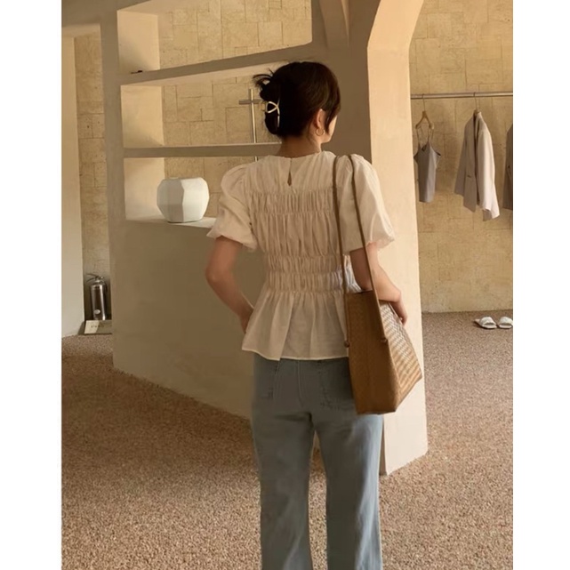 [Mã FAMARAL1 giảm 10K đơn 50K] Áo thun nữ kiểu bo chun • 2ENDSHOP | BigBuy360 - bigbuy360.vn