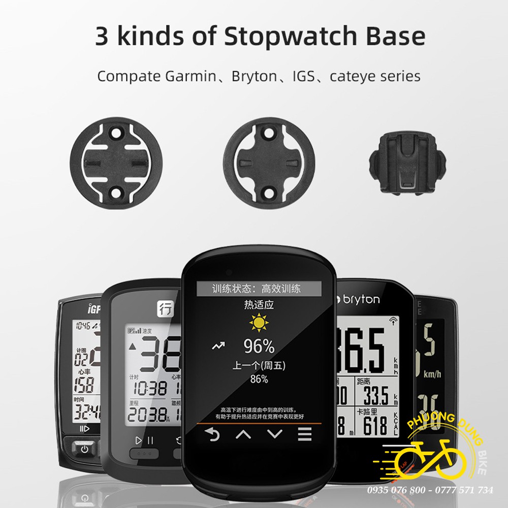 Giá bắt đồng hồ xe đạp cho Cateye, Garmin kèm gá treo đèn - Kiểu 02