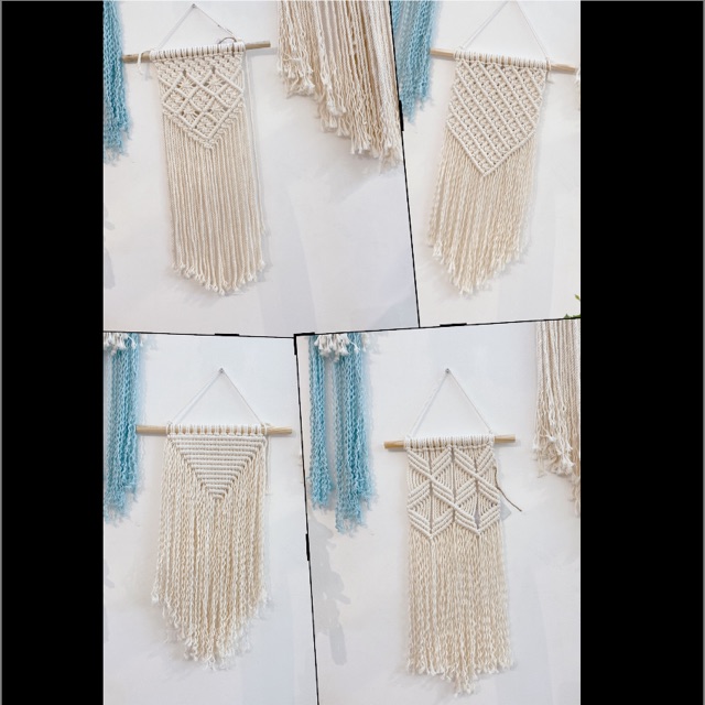 Macrame treo tường mini trang trí vintage