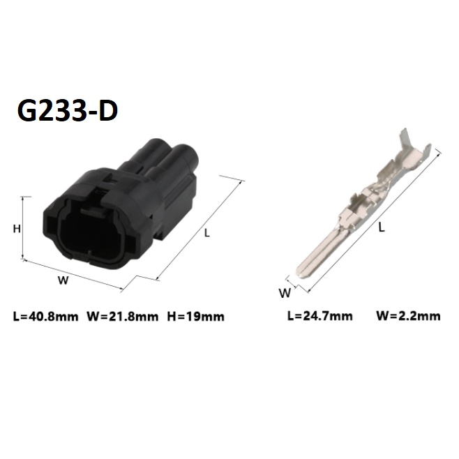 G233-Giắc cắm cảm biến ôxy đảo chiều của radar không thấm nước 2.2mm 2 lỗ