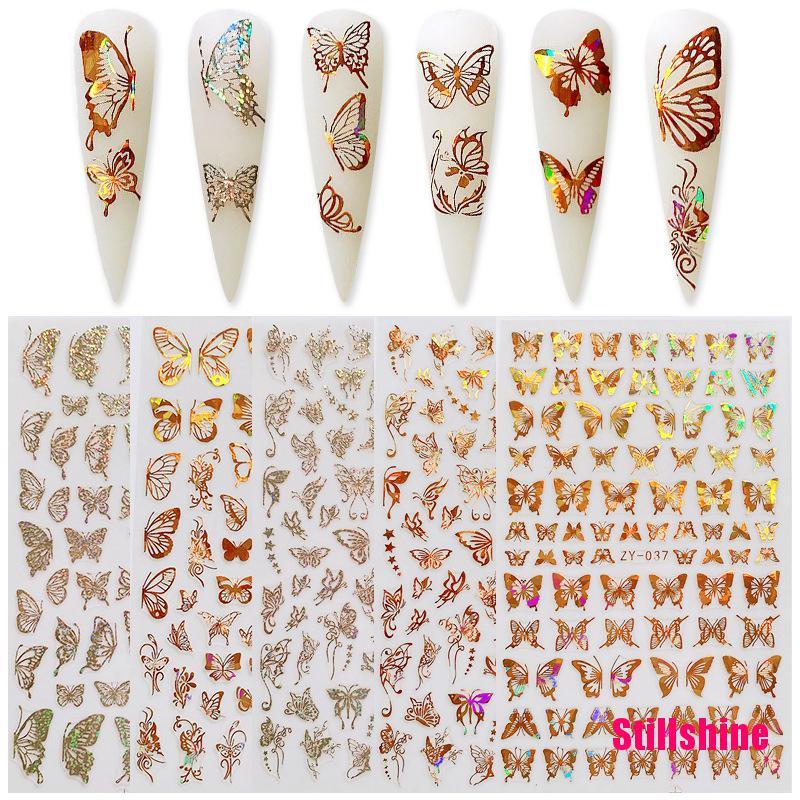 Miếng Dán Trang Trí Móng Tay Hình Bướm Dễ Thương
