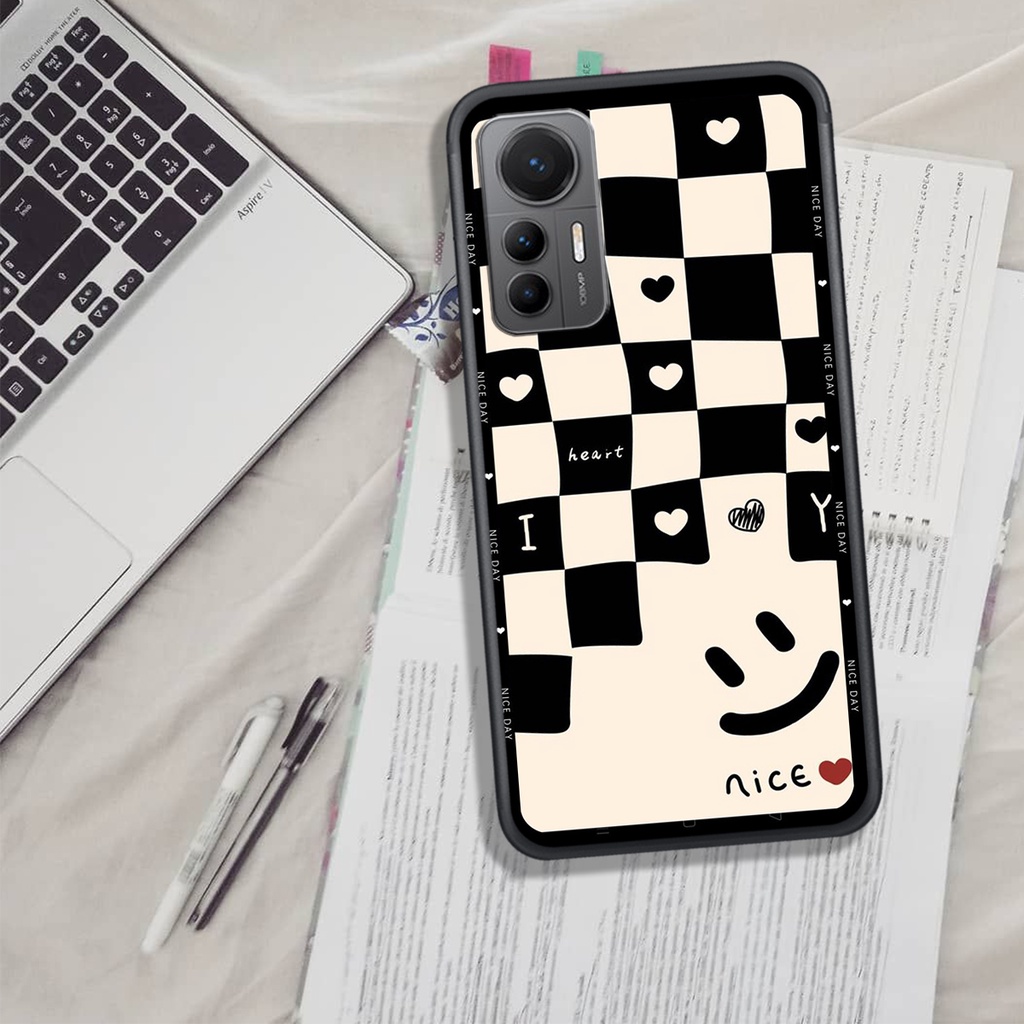 ỐP Lưng Xiaomi MI 12 LITE, In Hình Black Heart Ngỗ Nghĩnh, Đẹp.