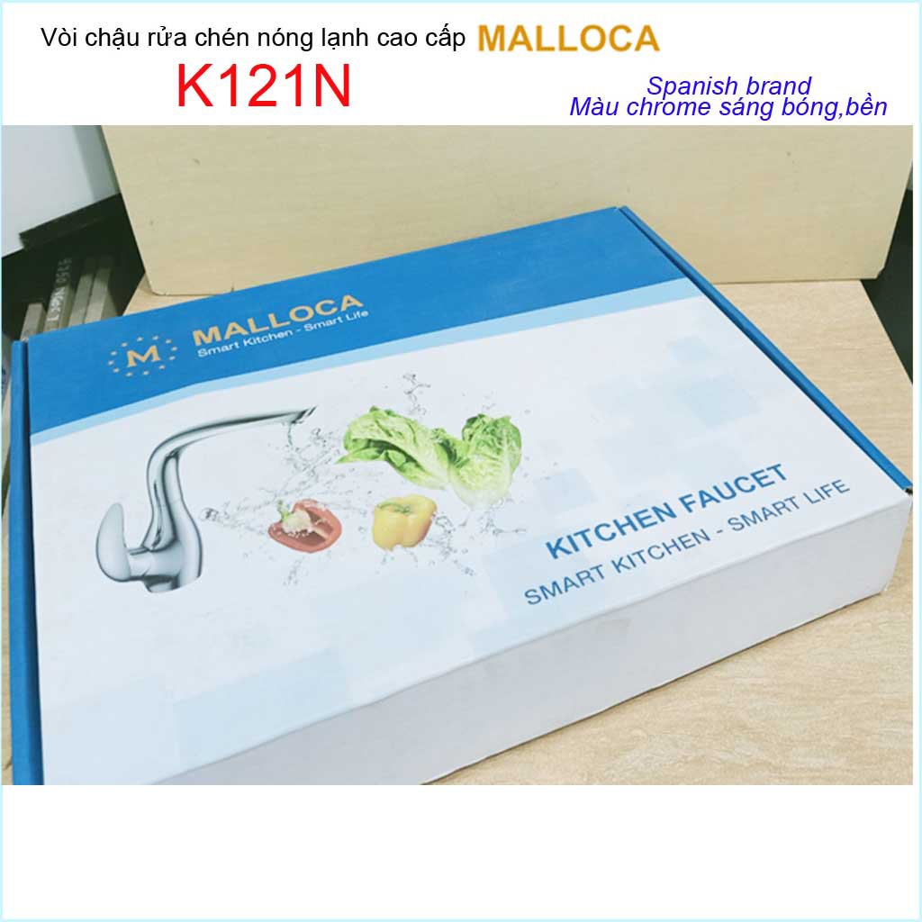 Xả kho Vòi chậu Malloca K121N, vòi chậu chén nóng lạnh Malloca giá tốt, chất lượng tốt