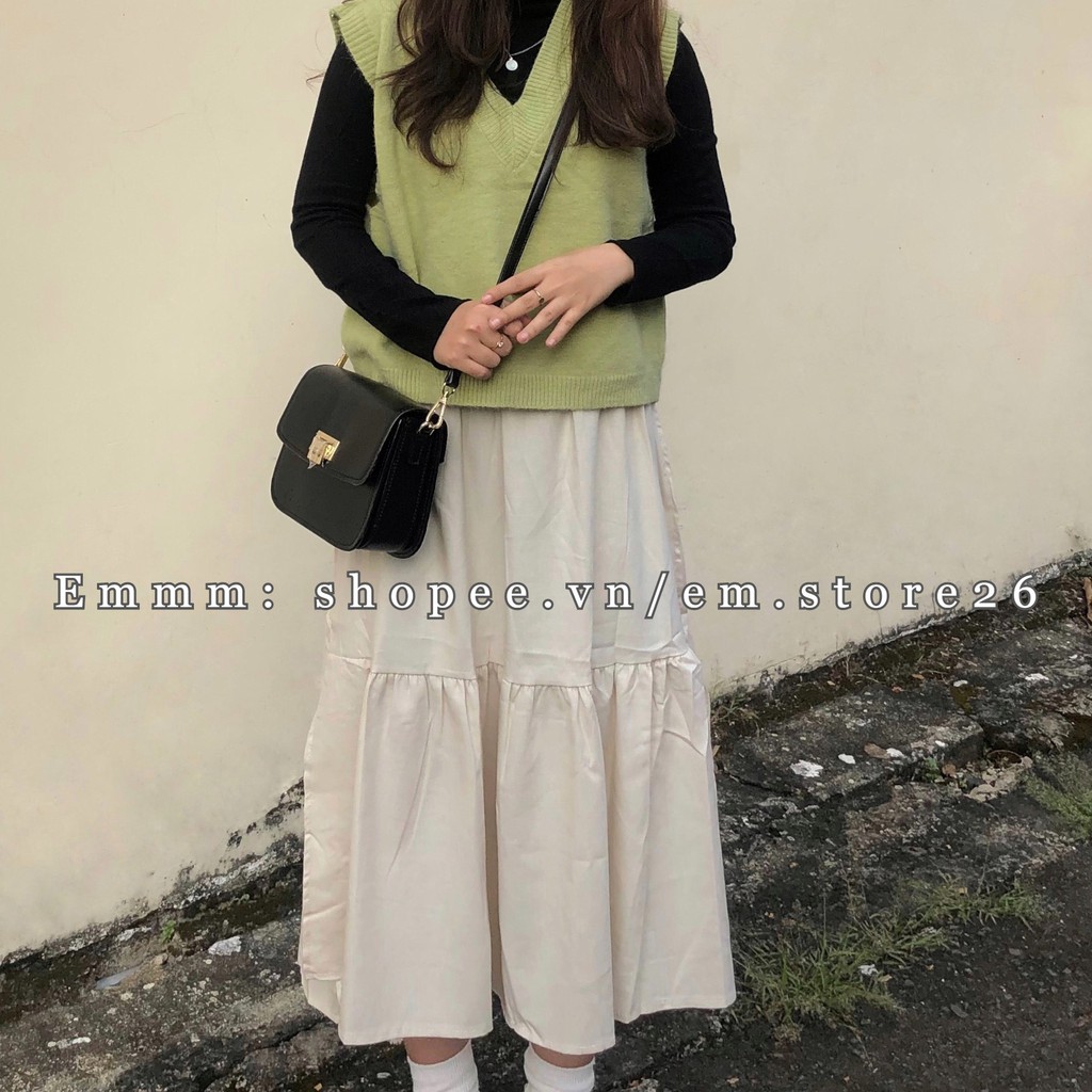 Chân váy cotton xẻ tà, hàng Quảng Châu, Freesize (Ảnh thật tự chụp) | BigBuy360 - bigbuy360.vn