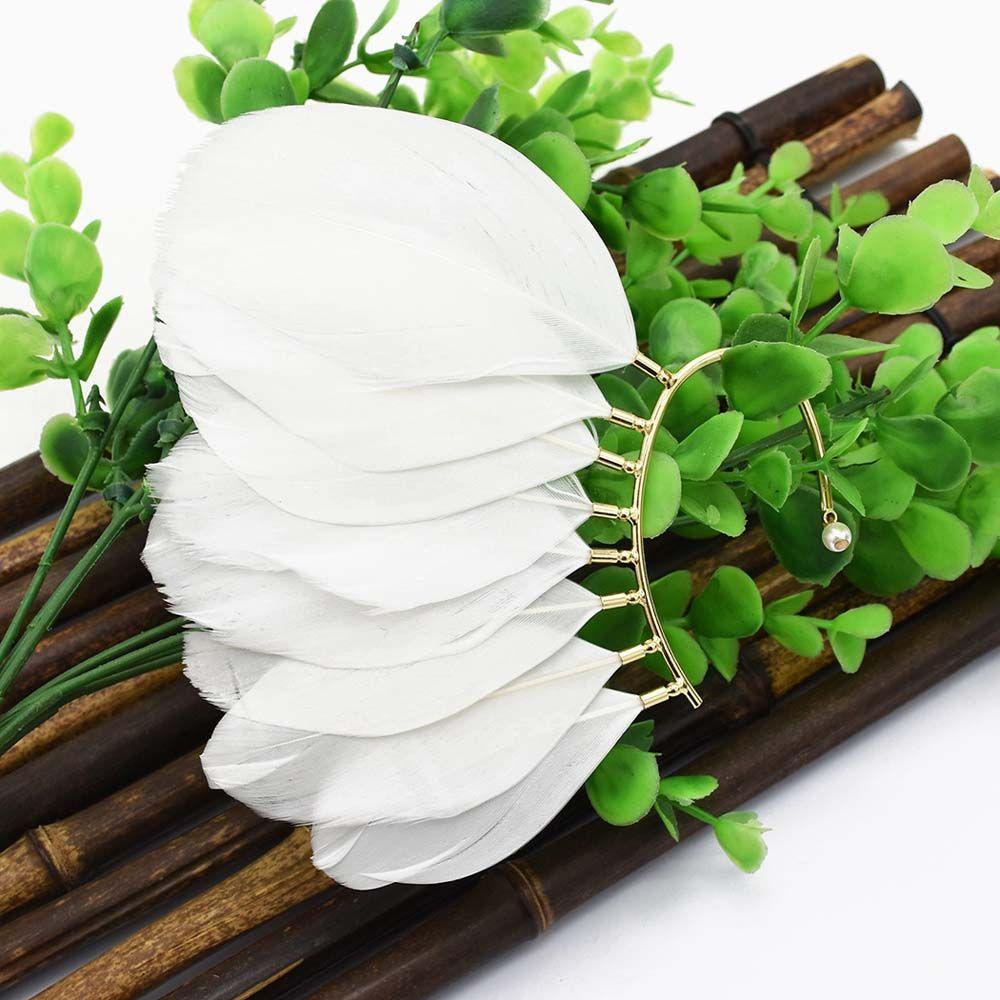 Khuyên Tai Dạng Móc Hình Lông Vũ Màu Trắng Đen 15H Thời Trang Cho Nữ