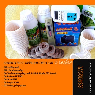COMBO DỤNG CỤ TRỒNG RAU THỦY CANH 5 MÓN