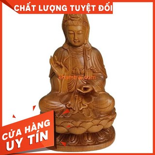 Tượng Phật Bà Quan Âm gỗ thơm Bách Xanh cao cấp sang trọng