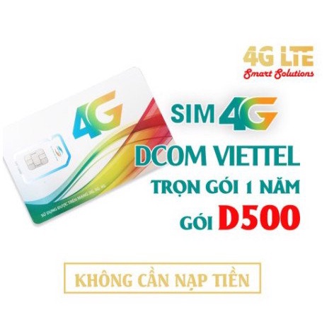 [FREESHIP] Sim 4G Viettel D500 - D500T 5Gb/tháng Trọn Gói 1 Năm Không Nạp Tiền - NGHE GỌI ĐƯỢC