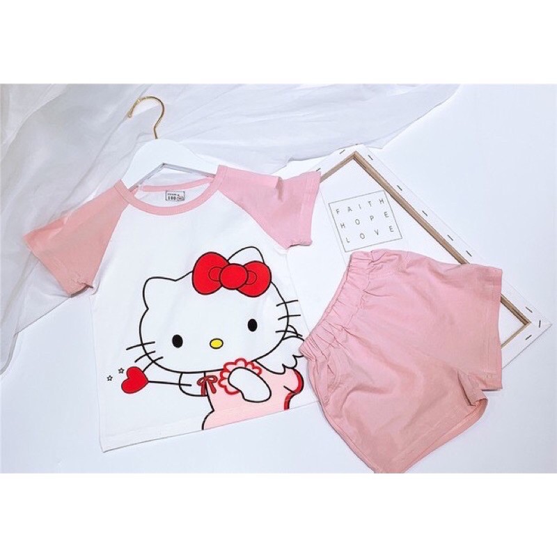 Bán sỉ Bộ cotton mèo hello kitty bé gái