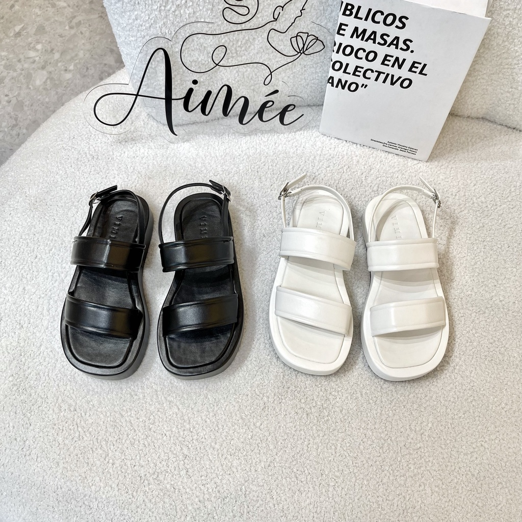 (CÓ SẴN) Sandal Bảng Hai Dây To Ngang Đế 3cm