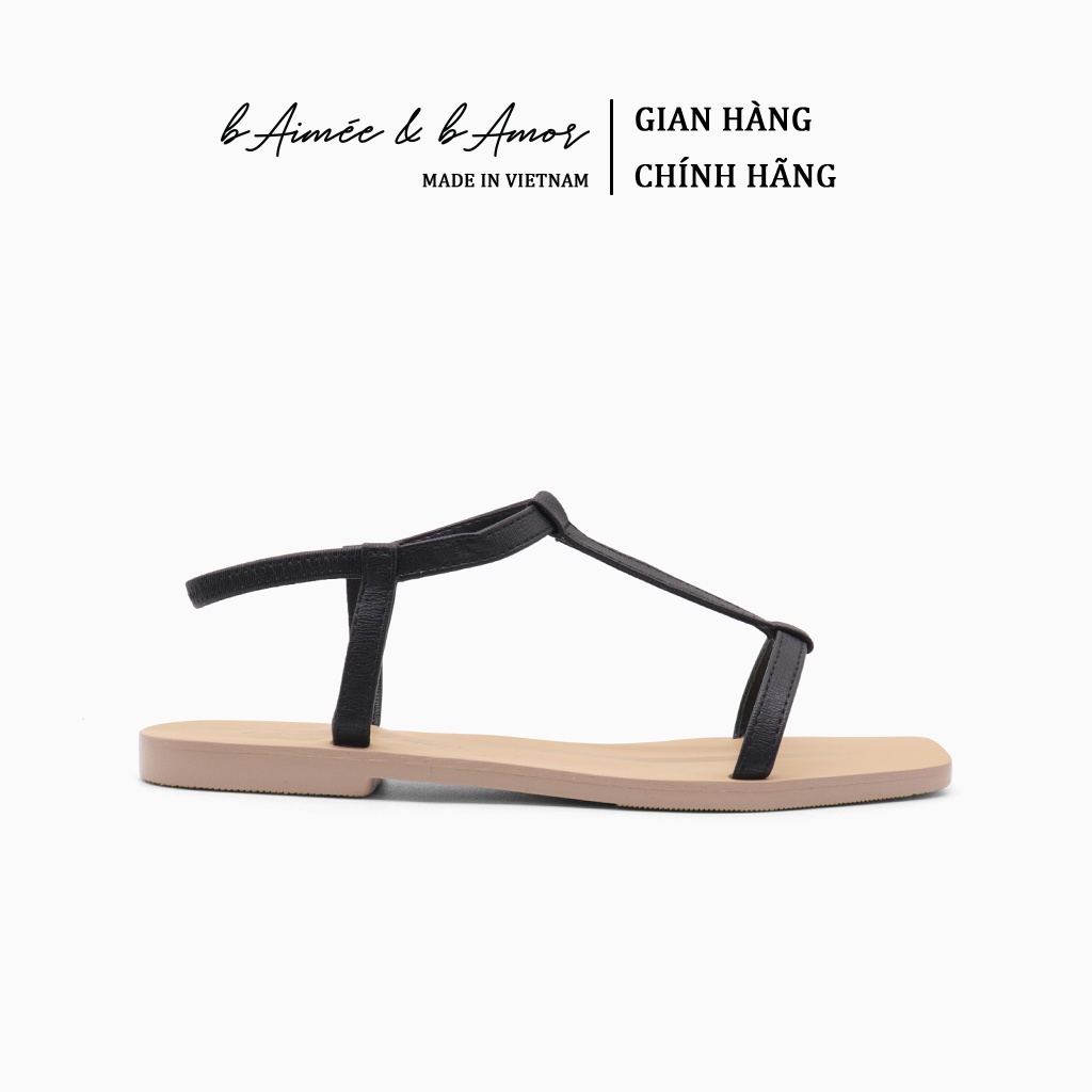 Dép sandal nữ bAimée & bAmor đi biển đế bệt dây mảnh quai ngang đẹp thời trang chính hãng - MS1644