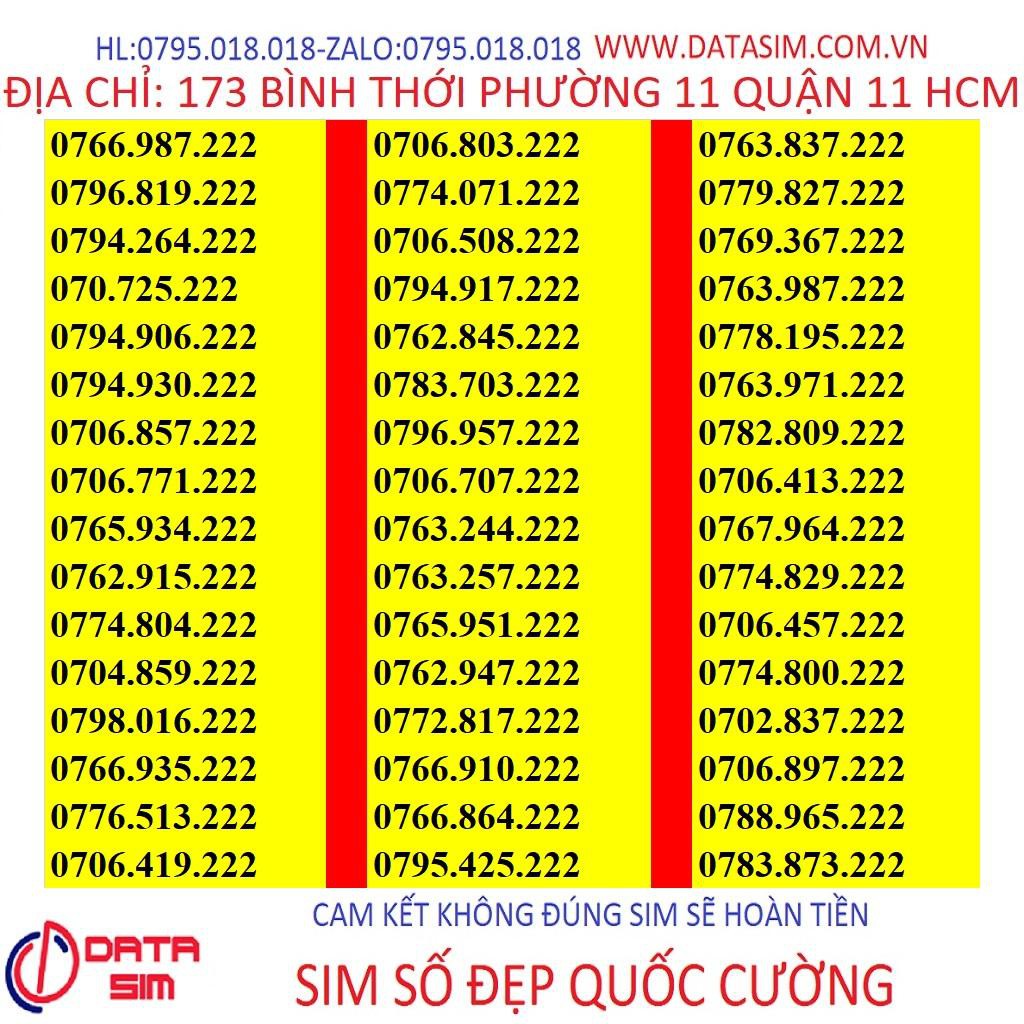 SIM MOBIFONE TAM HOA TRẢ TRƯỚC 800,000Đ-222-CK