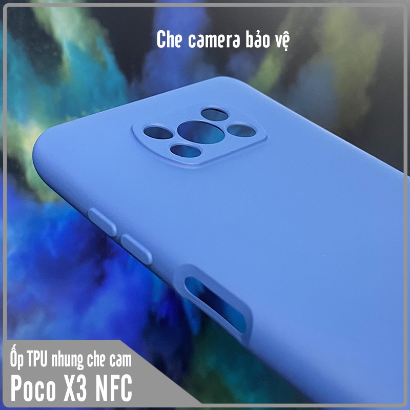 Ốp lưng cho Xiaomi Poco X3 NFC, nhựa TPU dẻo màu lót nhung che camera