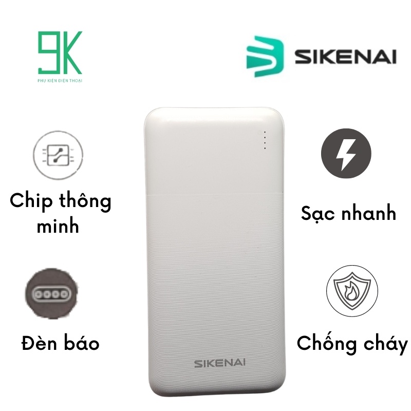 Sạc dự phòng 20000mAh chính hãng SIKENAI CB-20, bảo hành 12 tháng