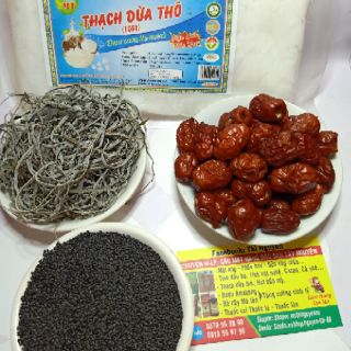 Combo Thạch Dừa Thô+táo đỏ+phổ tai+hạt é