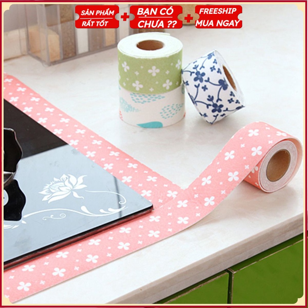 Cuộn Decal Băng Dính Trang Trí Hoa Văn - Chống Thấm Nhà Bếp (Chọn Màu Và Size 2.5 - 3 Mét)