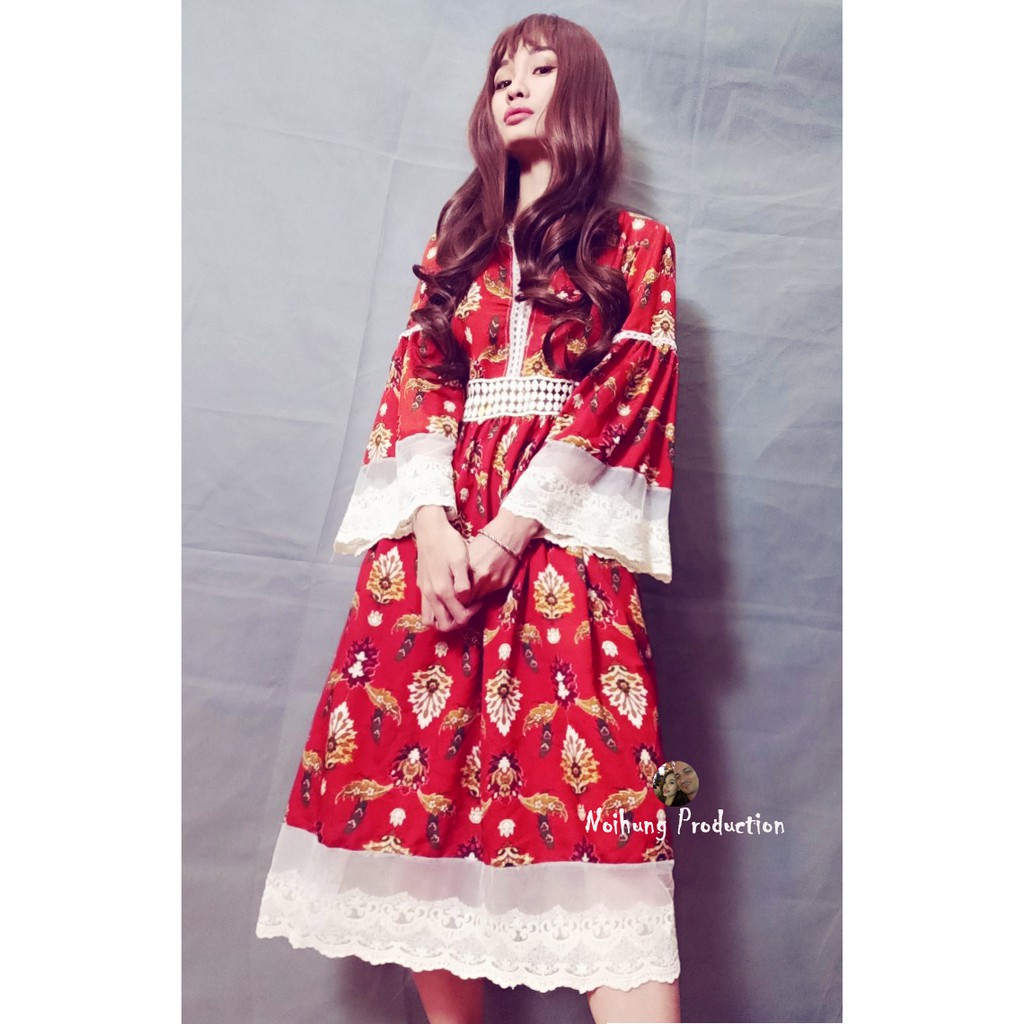 40-70KG Đầm Váy Bohemian thổ cẩm maxi vintage dáng xòe dài suông rộng đi biển đẹp xinh rẻ độc lạ tay lỡ bigsize họa tiết | BigBuy360 - bigbuy360.vn