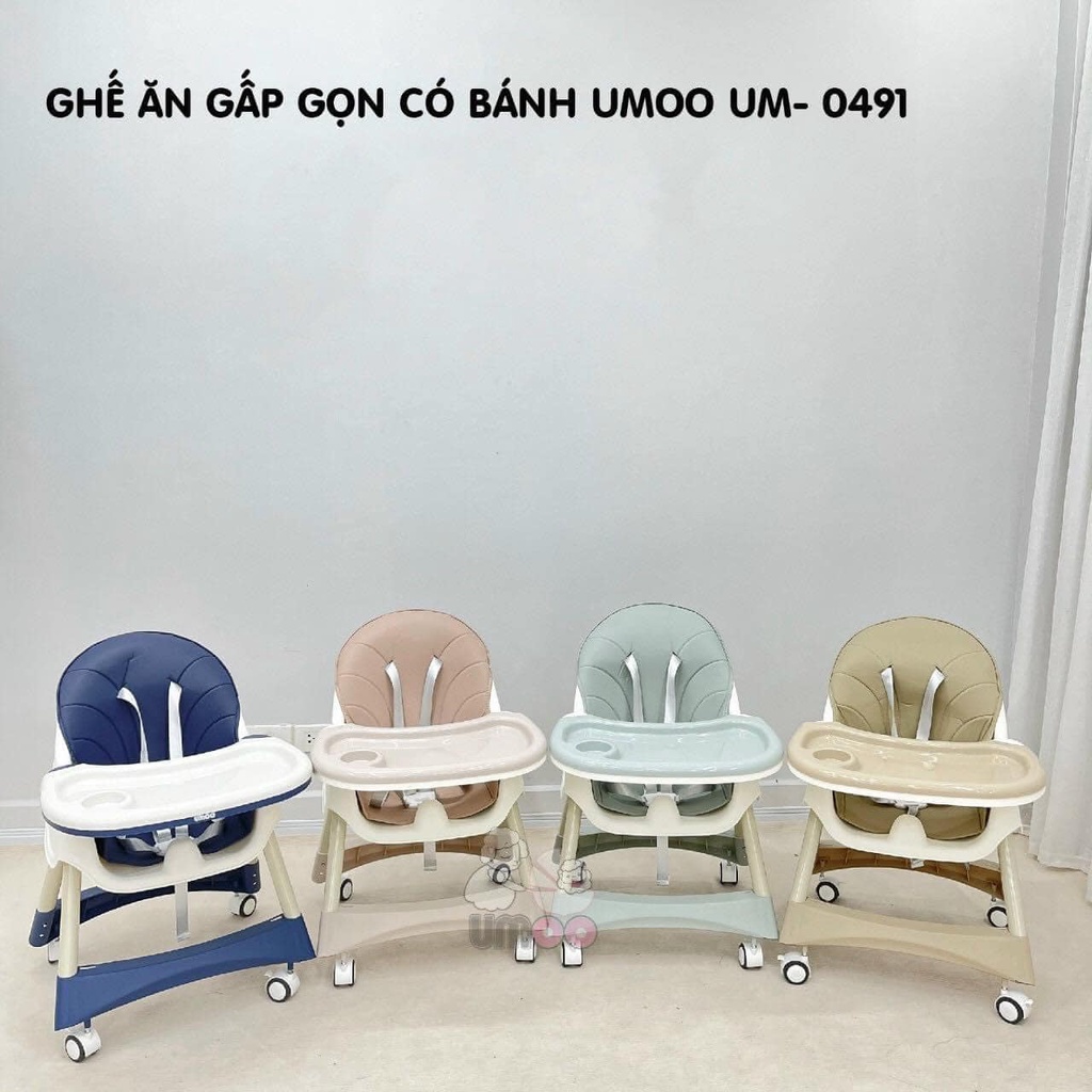 Ghế ăn dặm gấp gọn có bánh Umoo UM - 0491