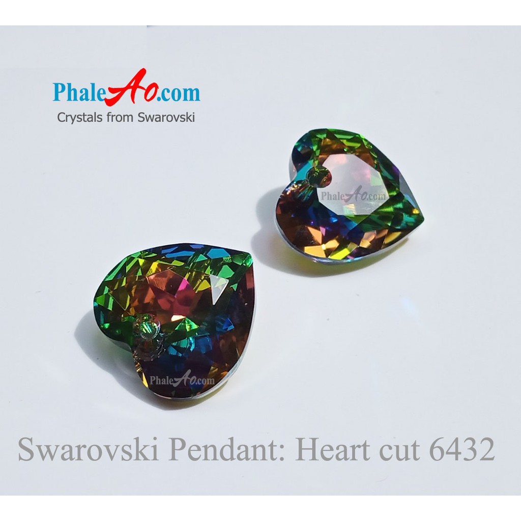 Swarovski Xilion Heart Cut Pendant 6432 – mặt dây pha lê trái tim vitrail medium