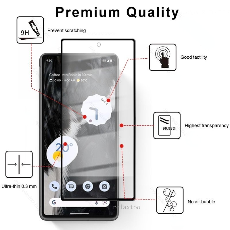 Kính Cường Lực 9h 2 Trong 1 Bảo Vệ Ống Kính google pixel 8 7 6 pro 8pro 7pro 7a 6a pixel7pro pixel6a pixel8 pixel8pro