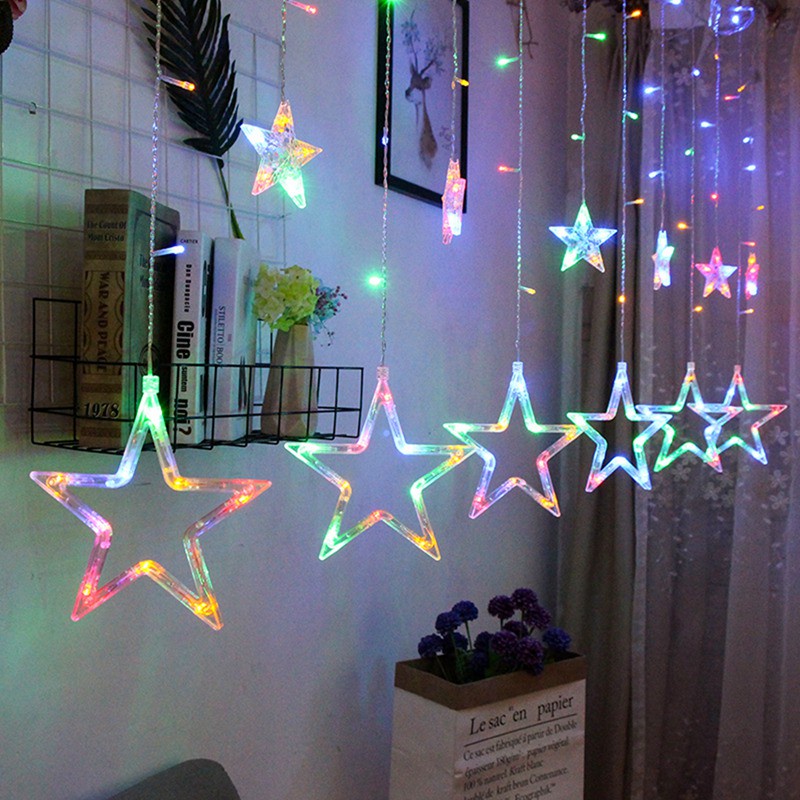 Dây Đèn Led Hình Mặt Trăng Và Ngôi Sao Trang Trí Phong Cách Hồi Giáo