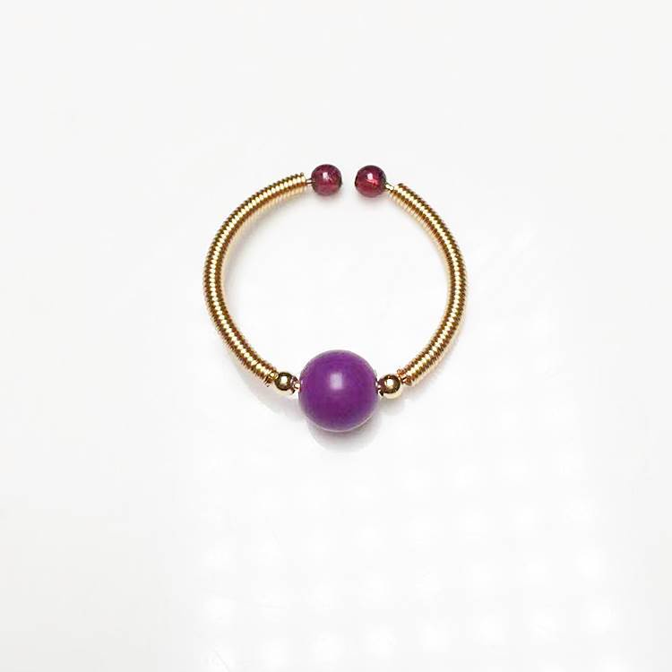 1 Chiếc Nhẫn Đá Thạch Anh Tím 14k Điều Chỉnh Được