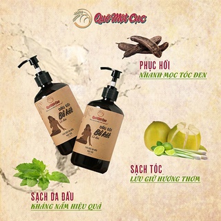 Dầu gội bồ kết cô đặc thương hiệu QUÊ MỘT CỤC –Dầu gội thiện nhiên chăm sóc mái tóc chắc khỏe giảm rụng