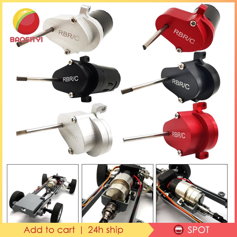 Hộp Số Kim Loại Toàn Diện 1 [Baosity1] Với Động Cơ Chổi Than 370 Cho Xe Tải WPL D12 Màu Đen Có Động Cơ