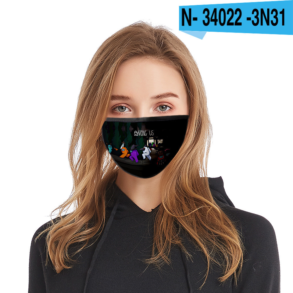 Khẩu trang cotton in họa tiết Among Us 3D chống bụi bẩn chống gió giặt sạch được dành cho cả nam và nữ