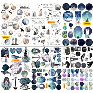 Sticker washi A4 [ PLANET ] Dạng Lì Trang Trí Bullet Journal Siêu Đẹp(235_1.2-127_1.2.5.6)