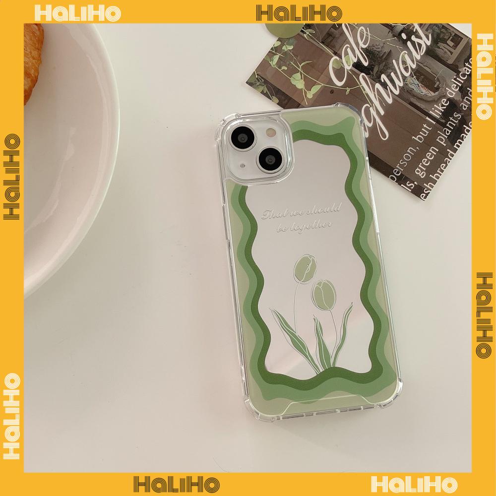 Ốp điện thoại acrylic gương trang điểm HD in hoa tulip thích hợp cho iPhone 11 13 Pro Max 12 Pro Max 7 Plus iPhone xr