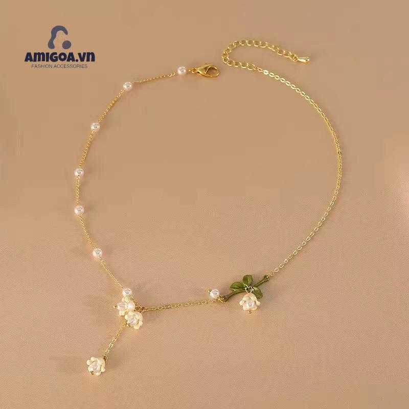 ✨✨Bông Tai Hình Hoa Lan Đính Ngọc Trai Thời Trang Mùa Xuân Cho Nữ