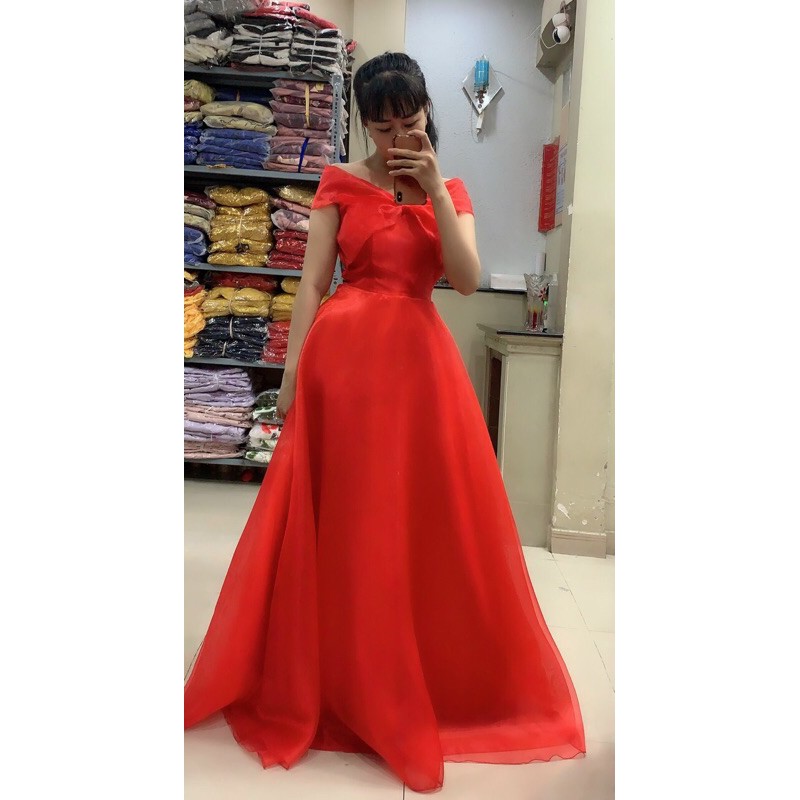 ĐẦM BẸT NƠ VAI XINH XẮN DÀI THƯỚT THA ( ảnh thật 1000% )