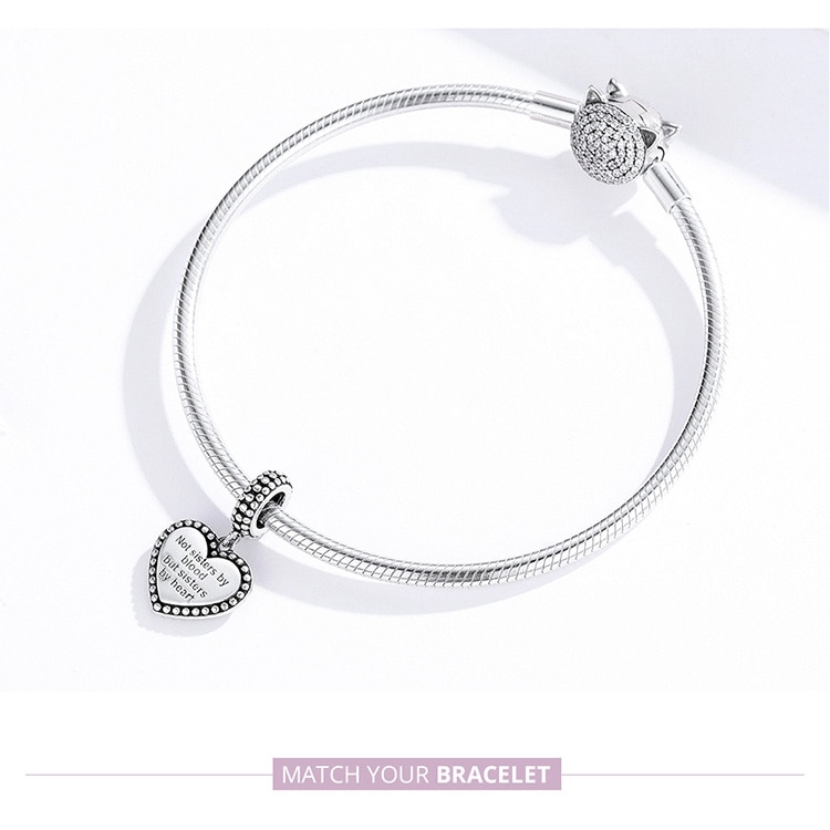 BAMOER Mặt Dây Chuyền Hình Trái Tim Khắc Rỗng Bằng Bạc 925 SCC1396 Thời Trang Cho Nữ