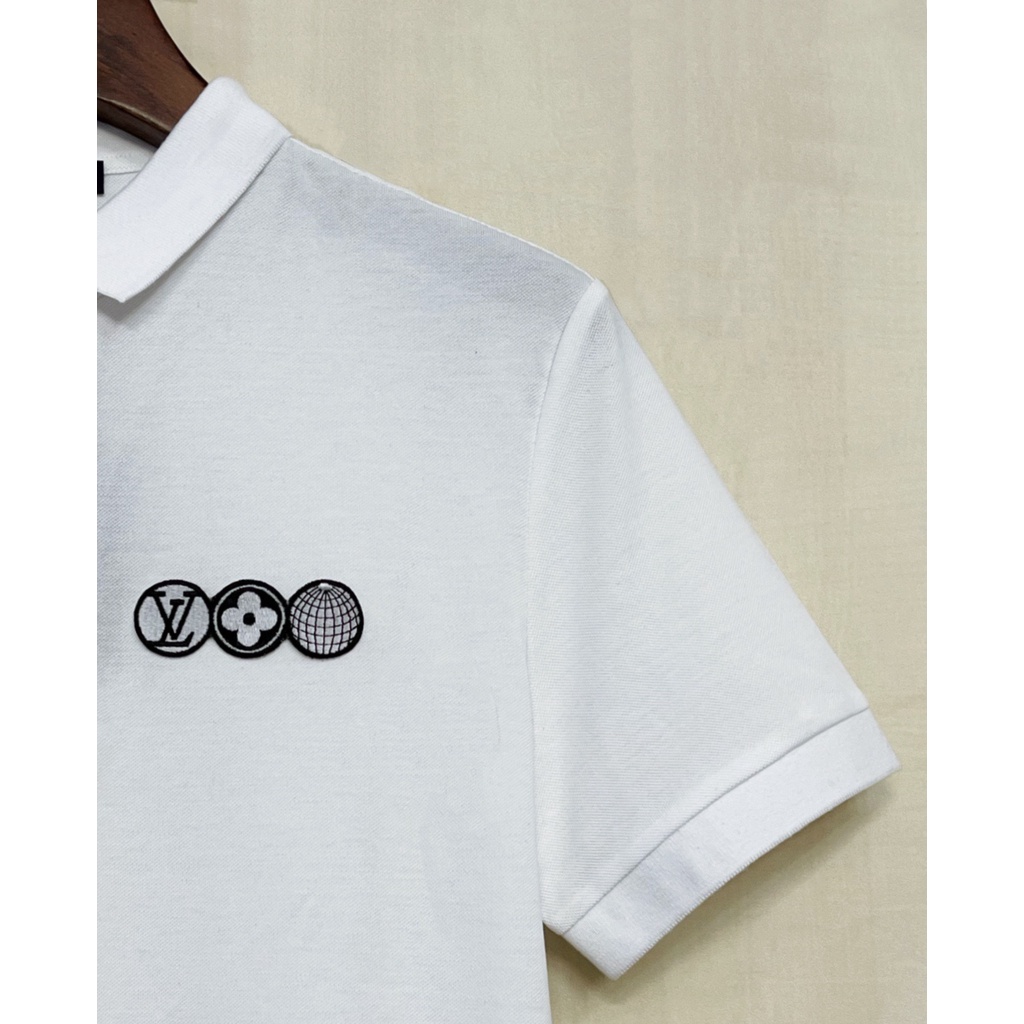 Áo thun polo cotton tay ngắn thêu logo L0uis Vu1tt 2021