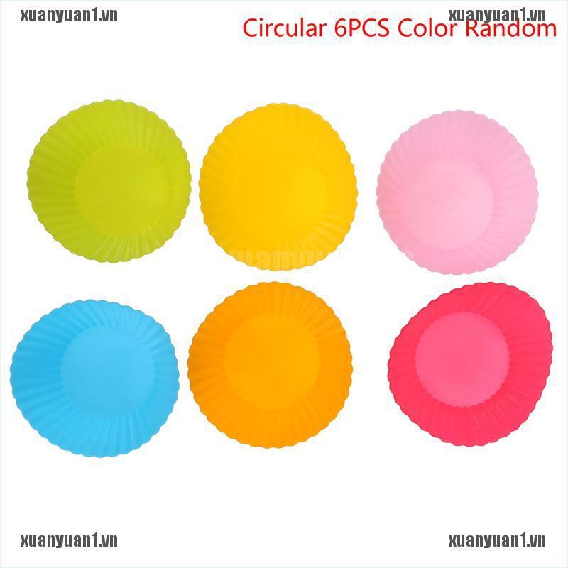 1 [XUANYUAN1] 6 Khuôn Silicone Làm Bánh Cupcake
